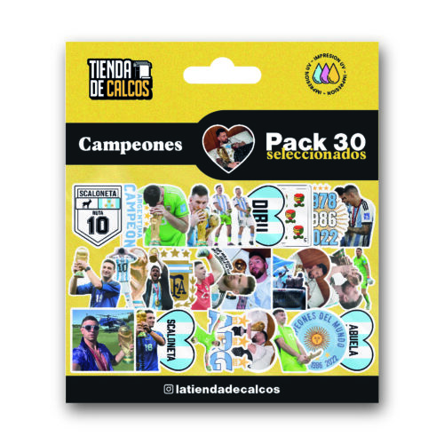 CAMPEONES_Mesa de trabajo 1 Pack 30 calcos CAMPEONES